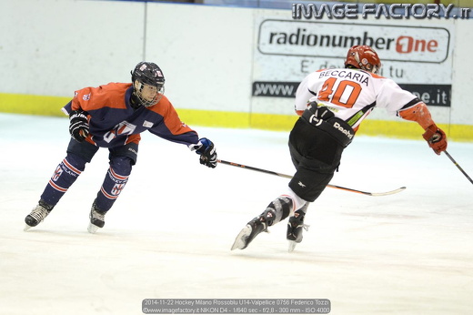 2014-11-22 Hockey Milano Rossoblu U14-Valpellice 0756 Federico Tozzi